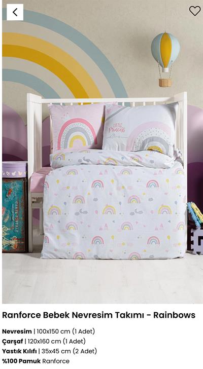 Kanz Dino Rainbows Bebek Nevresim Takımı 