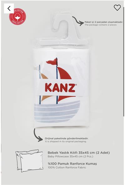 Kanz Ranforce %100 Pamuk Bebek Yastık Kılıfı 2li Set Sailboats-A