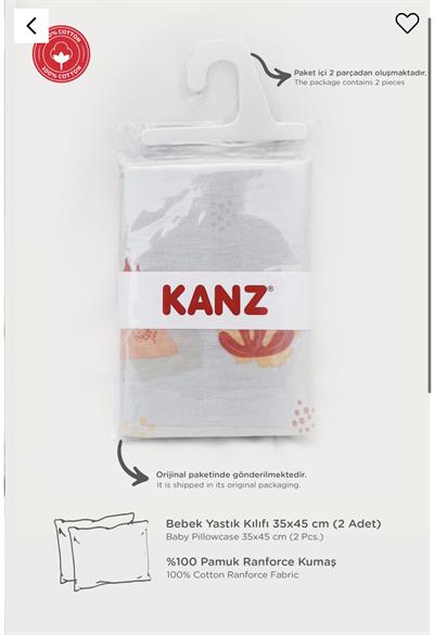 Kanz Ranforce %100 Pamuk Bebek Yastık Kılıfı 2li Set Dinasaurs-B