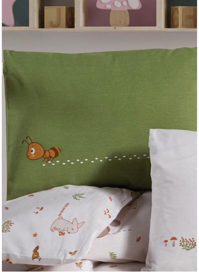 Kanz Ranforce %100 Pamuk Bebek Yastık Kılıfı 2li Set Tiny Ant-B