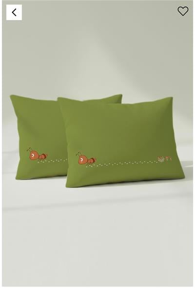Kanz Ranforce %100 Pamuk Bebek Yastık Kılıfı 2li Set Tiny Ant-B