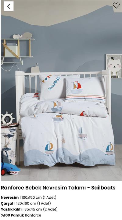 Kanz Sailboats Ranforce Bebek Nevresim Takımı 