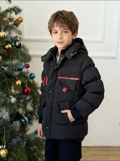 Kapuşonlu Kaban - Siyah (1-16 yaş aralığı)