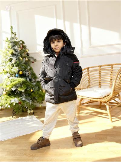 Kapuşonlu Kaban - Siyah (1-8 yaş aralığı)