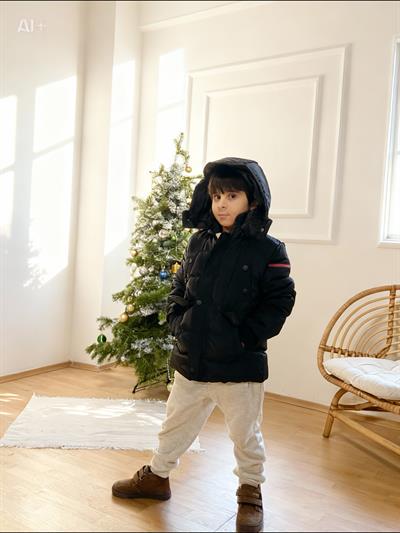 Kapuşonlu Kaban - Siyah (1-8 yaş aralığı)