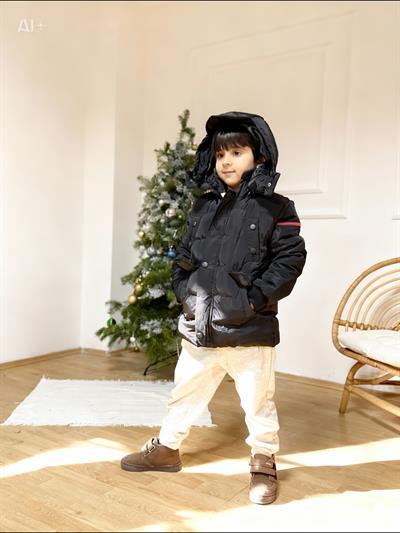 Kapuşonlu Kaban - Siyah (1-8 yaş aralığı)