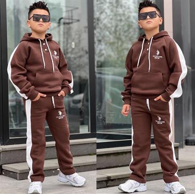 Kapüşonlu Us Eşofman Takım-Kahve(8-16 yaş aralığı)