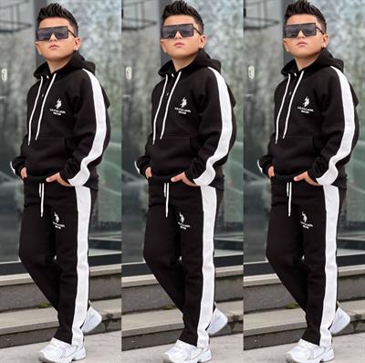 Kapüşonlu Us Eşofman Takım-Siyah(8-16 yaş aralığı)