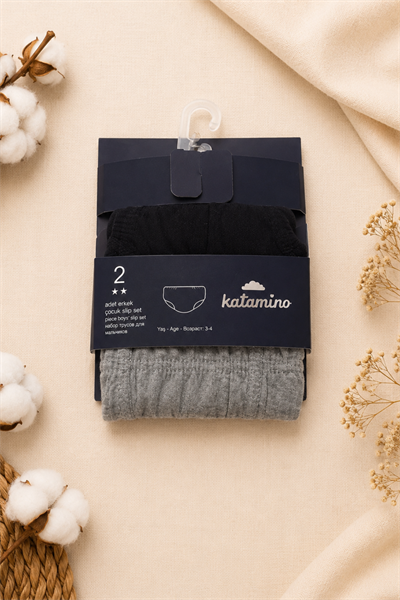 Katamino Erkek Çocuk 2 li Slip Set- Asorti (3-12 yaş aralığı)