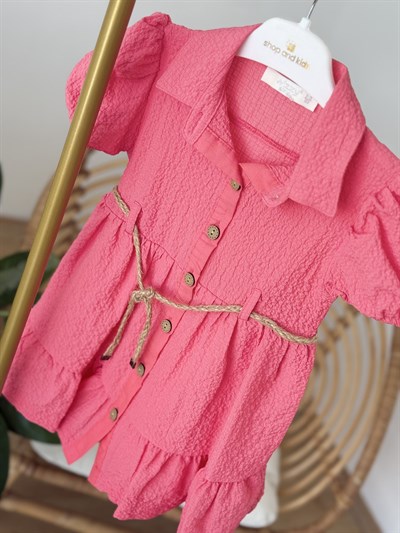 Luna Kemer Detay Elbise - Narçiçeği (2yaş-10yaş)