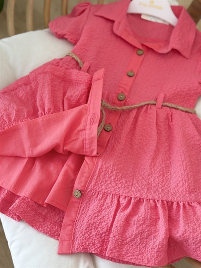 Luna Kemer Detay Elbise - Narçiçeği (2yaş-10yaş)