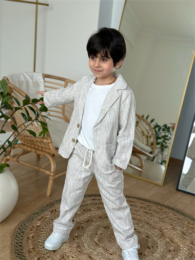 Keten 3lü  Takım-Haki Bej(6-10 yaş)