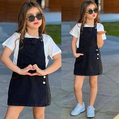 Kot Salopet Takım - Siyah (4-12yaş)