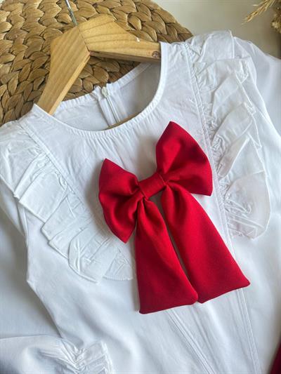 Kurdele (Çıkartılabilir İğneli) Etekli Takım-Kırmızı(4-12yaş aralığı)