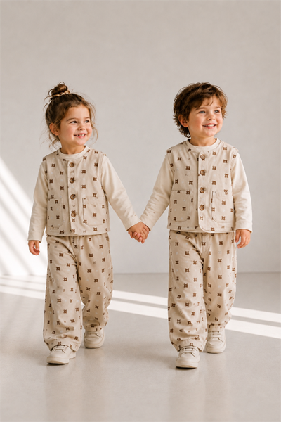 Laciel ParisUnisex Bear Yelekli Takım- (2-7yaş)