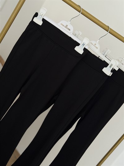 Likralı İspanyol Paça Pantolon - Siyah (8-17yaş) 