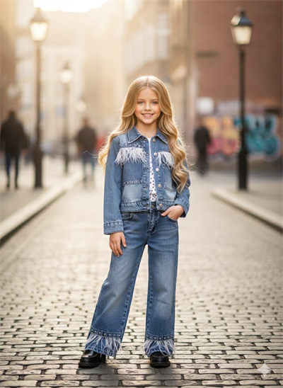 Tasarım Linda Jean Takım -Mavi(4-12 yaş)