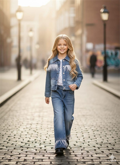 Tasarım Linda Jean Takım -Mavi(4-12 yaş)