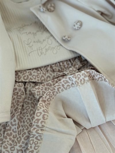 Little Rose Trençkot 3 Parça Takım -Krem(2-5yaş)