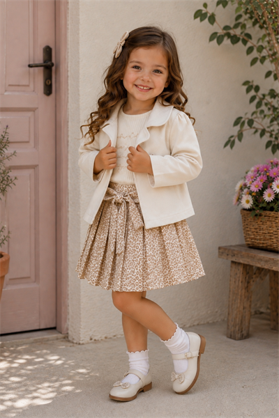 Little Rose Trençkot 3 Parça Takım -Krem(2-5yaş)