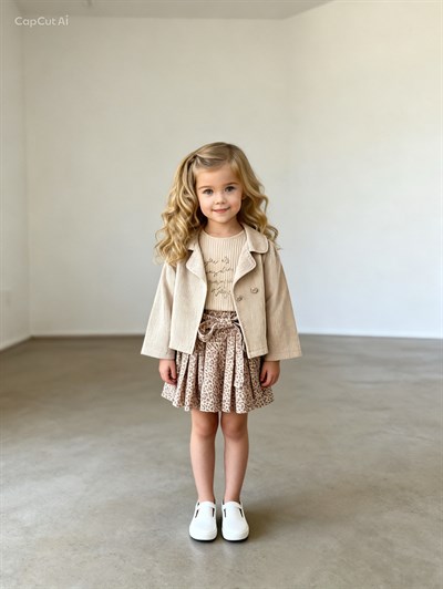 Little Rose Trençkot 3 Parça Takım -Krem(2-5yaş)