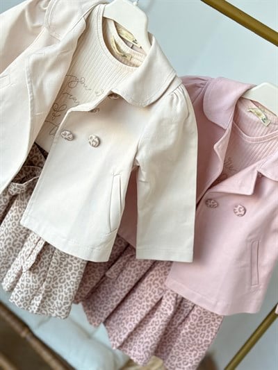 Little Rose Trençkot 3 Parça Takım -Krem(2-5yaş)