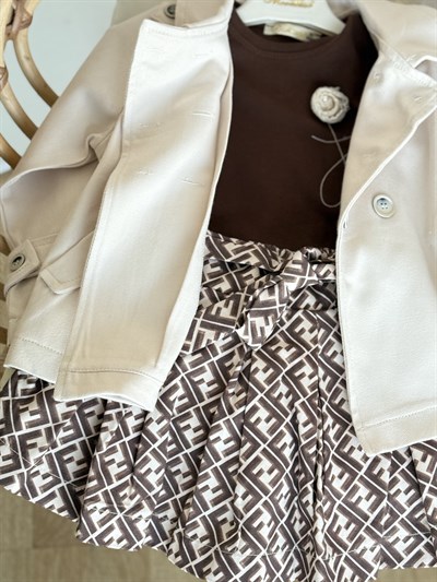 Little Star Trençkot 3 lü Takım -Krem(2-9yaş)