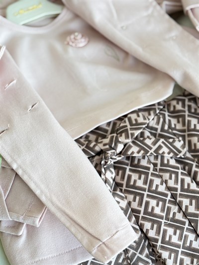 Little Star Trençkot 3 lü Takım -Pudra(2-9yaş)