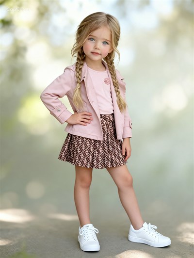 Little Star Trençkot 3 lü Takım -Pudra(2-9yaş)