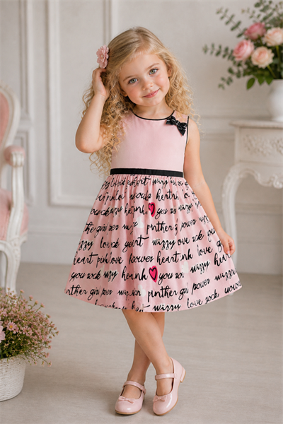 Love Girl Elbise - Pembe (2-5 yaş aralığı)