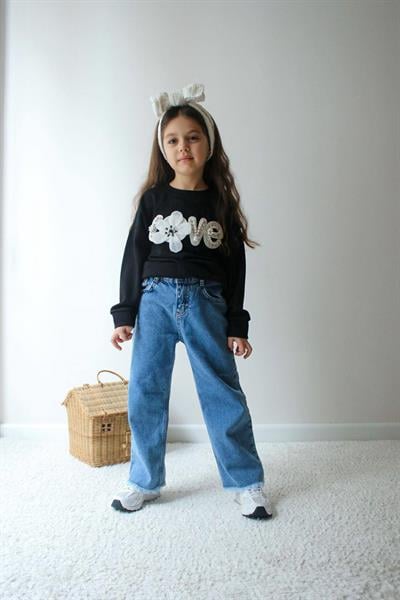 Love İnci Detay Takım- Siyah(3-10yaş)