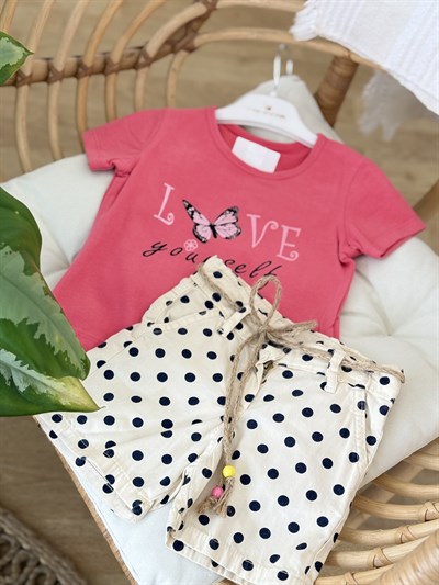 Love Yourself Şortlu Takım - Pembe (2yaş-5yaş)