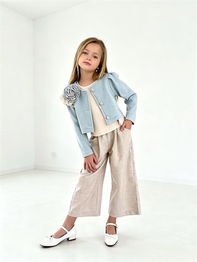 Manolya 3Lü Takım -Mavi(5-8yaş)