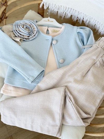 Manolya 3Lü Takım -Mavi(5-8yaş)