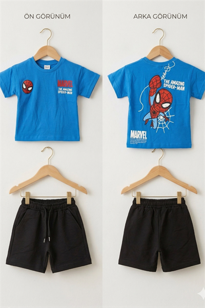 Örümcek Adam Şortlu Takım (16029) - Mavi (1-6Yaş)