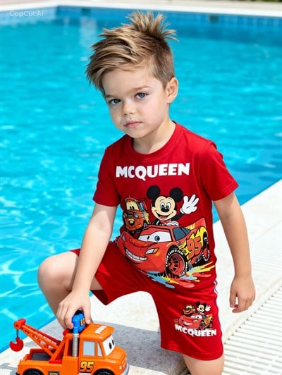 Karekterli 2 li Takım - Kırmızı (3-10Yaş)