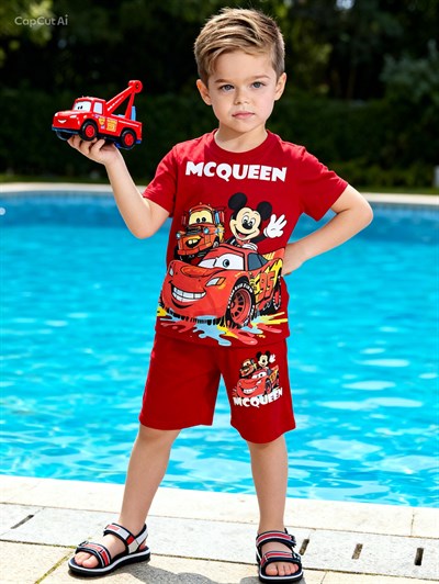 Karekterli 2 li Takım - Kırmızı (3-10Yaş)