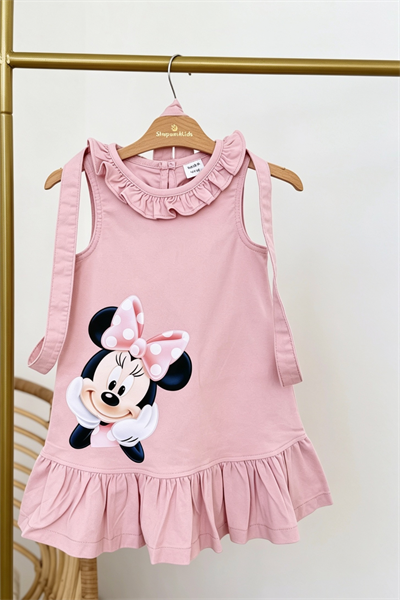 Minnie Çantalı  Elbise Pembe -(2-9yaş)