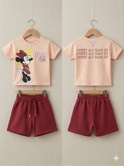 Minnie Şortlu Takım-Somon (1-6yaş)