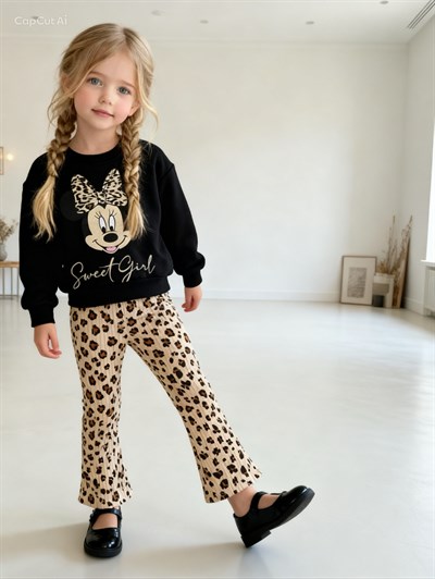 Minnie Sweat Girl Takım -Siyah(2-5