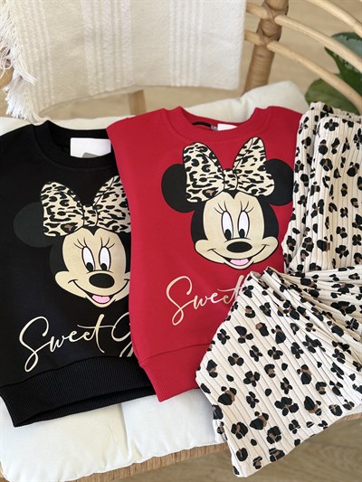 Minnie Sweat Girl Takım -Siyah(2-5