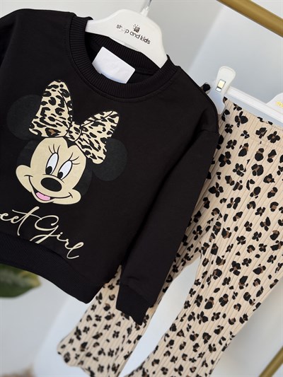 Minnie Sweat Girl Takım -Siyah(2-5