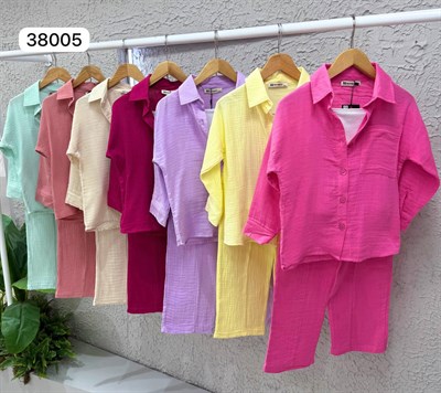 Müslin 3 Parça Takım -Krem  (5-14 yaş)