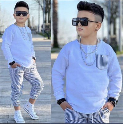 Müslin Gömlekli Takım - Beyaz (3-12 yaş aralığı)