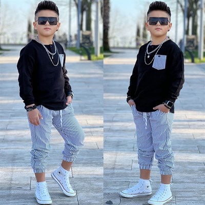 Müslin Gömlekli Takım - Siyah (3-12 yaş aralığı)