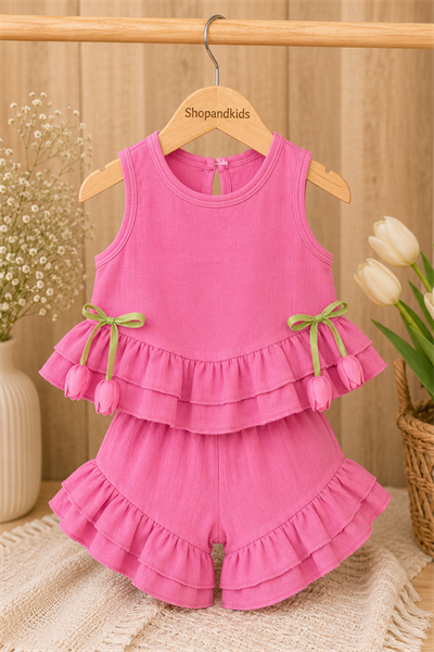 Müslin LaleTakım -Pembe (1-5 yaş)