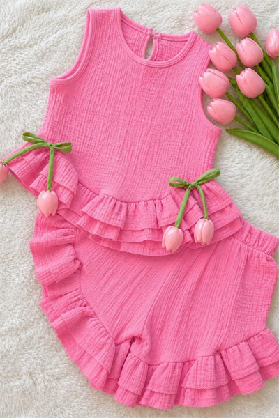 Müslin LaleTakım -Pembe (1-5 yaş)