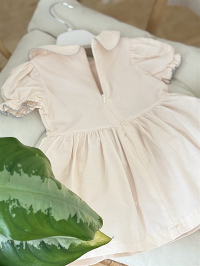 Nora Kaneviçe Detay Hırkalı Elbise - Bej (9ay-36ay)