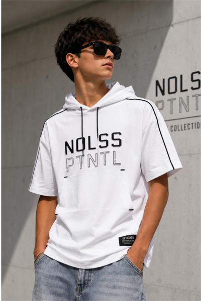 Oversize Focus Kabartmalı Tişört- Beyaz(10-16 yaş aralığı)
