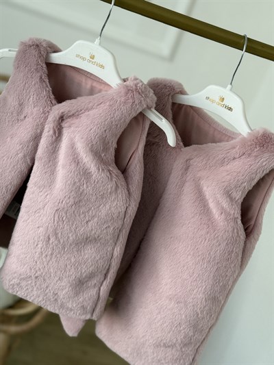Peluş Yelek Astarlı -Pudra(2-14Yaş)